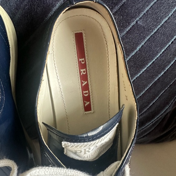 Prada Navy and Cream Sneakers - Picture 5 of 14